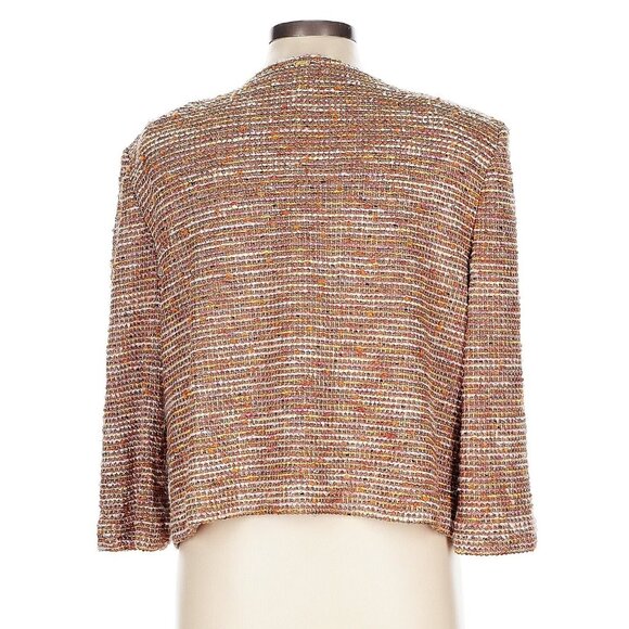 NEW!  St. John Multi Color Knit Jacket Caramel Multi - Size 2 - Picture 2 of 11